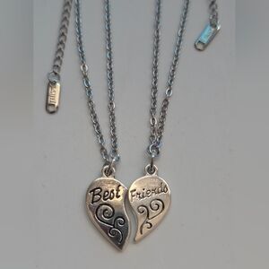Silvertone Heart Best Friends Bracelet Set